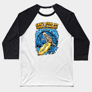 Skeleton Surf Baseball T-Shirt